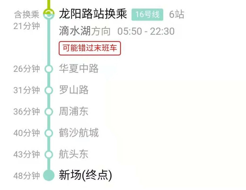 上海市内(人民広場)から新場古鎮までの行き方の詳細の写真②