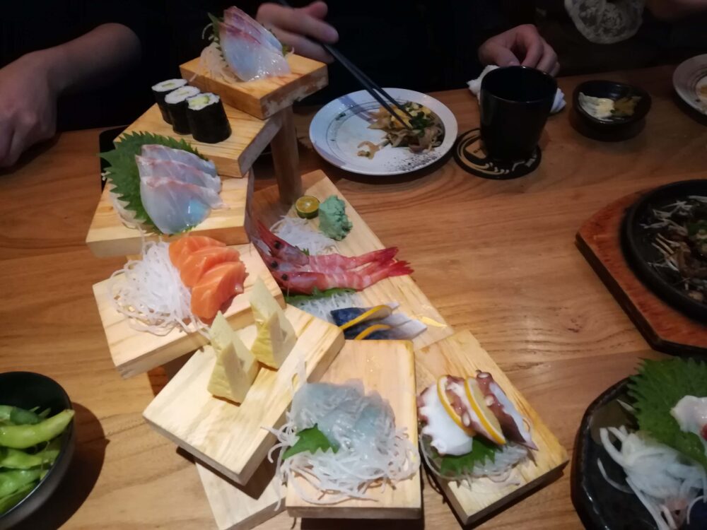 中国で食べる日本食の写真
